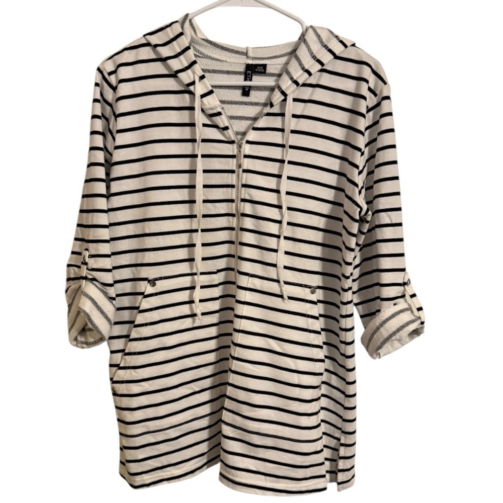 🌺𝙀𝙏𝙃𝙔𝙇 𝙎𝙏𝙍𝙄𝙋𝙋𝙀𝘿 𝙃𝙊𝙊𝘿𝙀𝘿 𝙕𝙄𝙋 𝙐𝙋 HOODED SHIRT